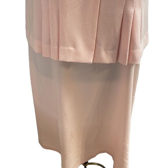 JULIAN TAYLOR Womens Vintage Pink Button Front Peplum Dress A-Line Size 14 - Picture 5 of 12